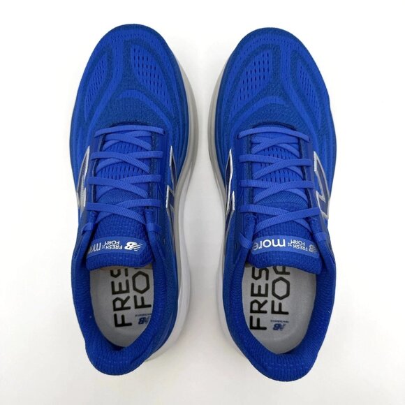 New Balance Men\'s Fresh Foam X More v6 Running Shoe Blue Silver MMORLE6